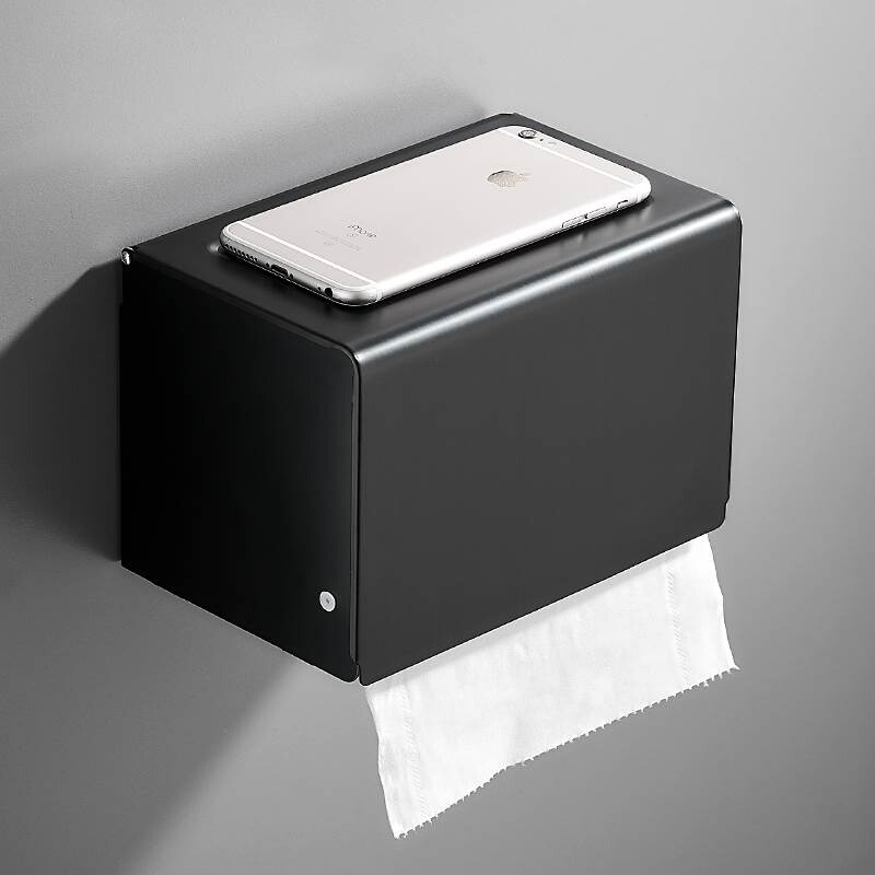 纸巾盒卫生间抽纸盒免打孔厕纸架厕所纸巾架手纸盒大卷纸盒壁挂式 - 图0