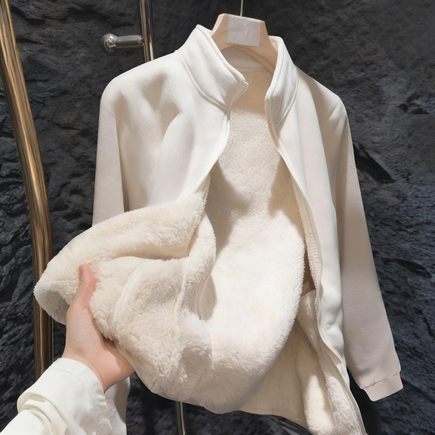 真维斯粉色加绒外套女2025新款秋冬季爆款小个子摇粒绒内胆女A,淘宝优惠券,粉丝福利购,淘宝优惠卷