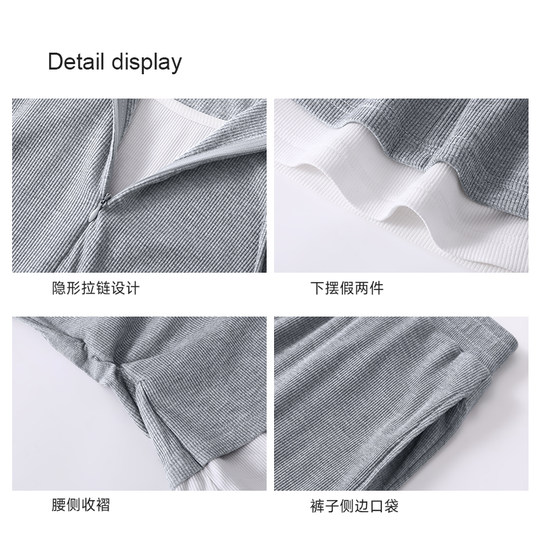 Traje deportivo casual delgado de dos piezas falso de Jeanswest para mujer