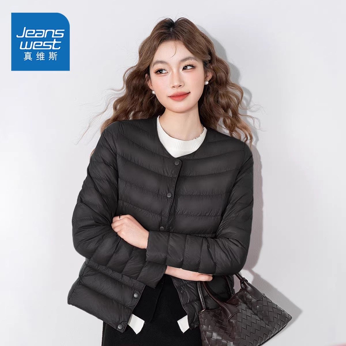 真维斯巨好看排骨圆领羽绒服女短款宽松小个子鸭绒冬季保暖外套E,淘宝优惠券,粉丝福利购,淘宝优惠卷