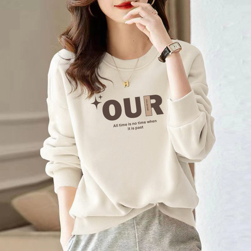 真维斯杏色圆领卫衣女2026新款爆款时尚洋气小个子上衣外套女W,淘宝优惠券,粉丝福利购,淘宝优惠卷