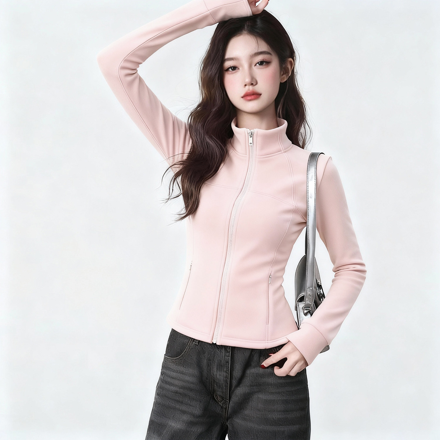 真维斯黑色立领摇粒绒外套女2026新款秋冬修身冲锋衣内胆抓绒衣W,淘宝优惠券,粉丝福利购,淘宝优惠卷