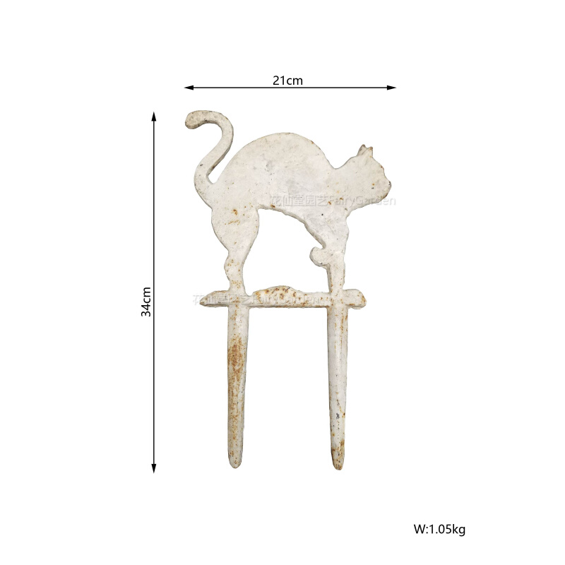 铸铁复古做旧可爱小猫咪花插摆件花园围边围挡装饰品杂货庭院包邮 - 图0