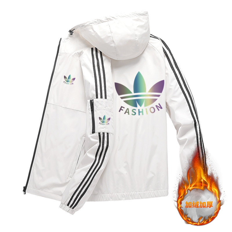 兰瑟姆三叶草2025秋季加绒运动冲锋衣外套男女三条杠夹克休闲风衣,淘宝优惠券,粉丝福利购,淘宝优惠卷