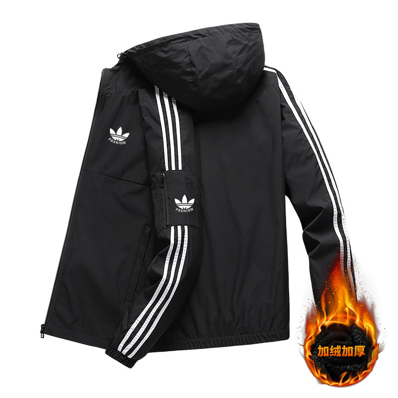 兰瑟姆三叶草2025秋季加绒运动冲锋衣外套男女三条杠夹克休闲风衣,淘宝优惠券,粉丝福利购,淘宝优惠卷