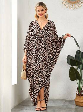 Women'S Plus Size Kaftan Dress, Ethnic Pattern, Hawaiian