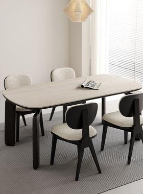 意式实木餐椅家用北欧设计师真皮白蜡木椅子现代简约小户型靠背椅