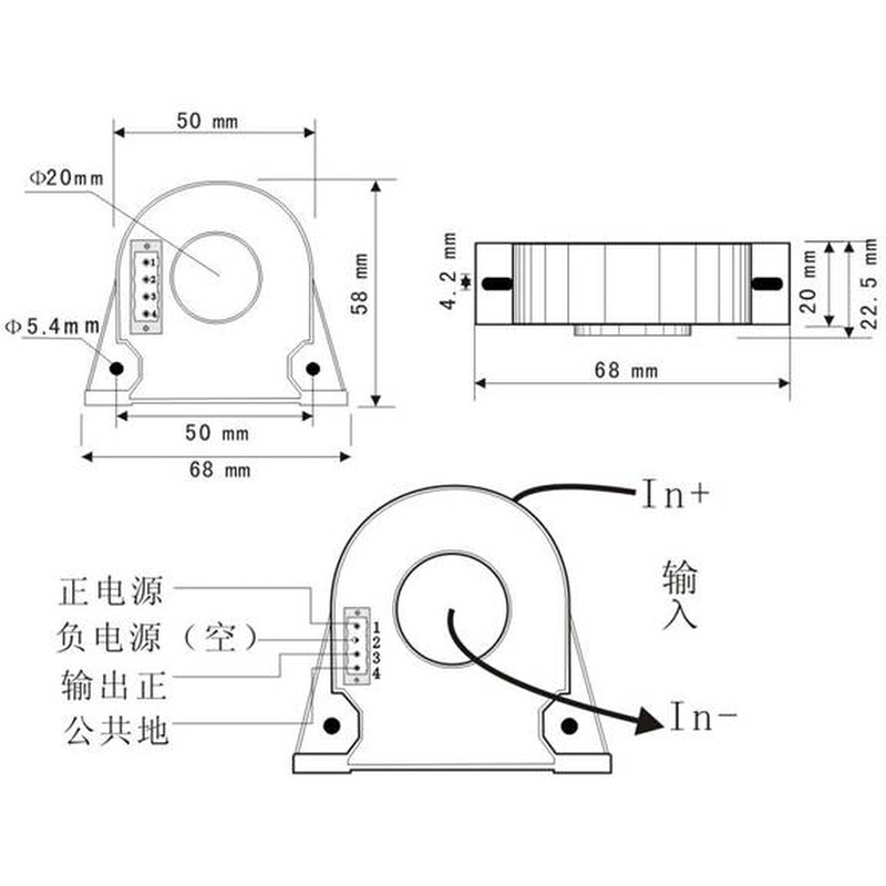 霍尔10电流4传感器100a电压型开环5v实时3.3监测dcs比流器转直流 - 图0