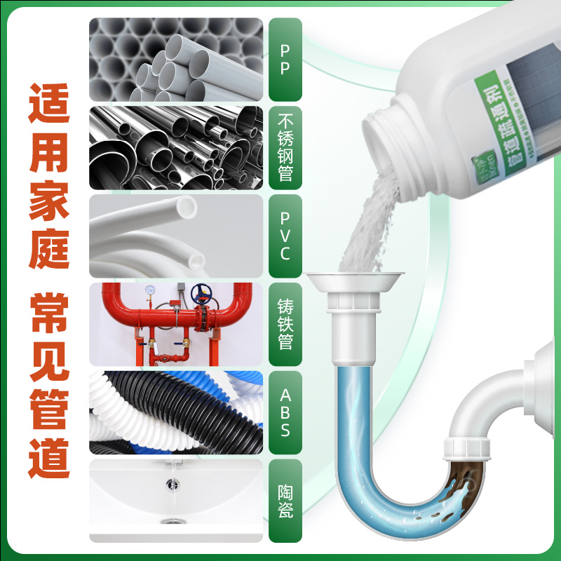 管道疏通剂强力溶解头发厨房油污疏通下水道马桶地漏疏通堵塞神器