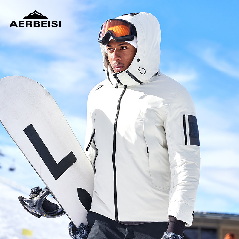 阿尔卑斯石墨烯蓄热90鸭绒滑雪服外套冬季户外防寒加厚羽绒服男女