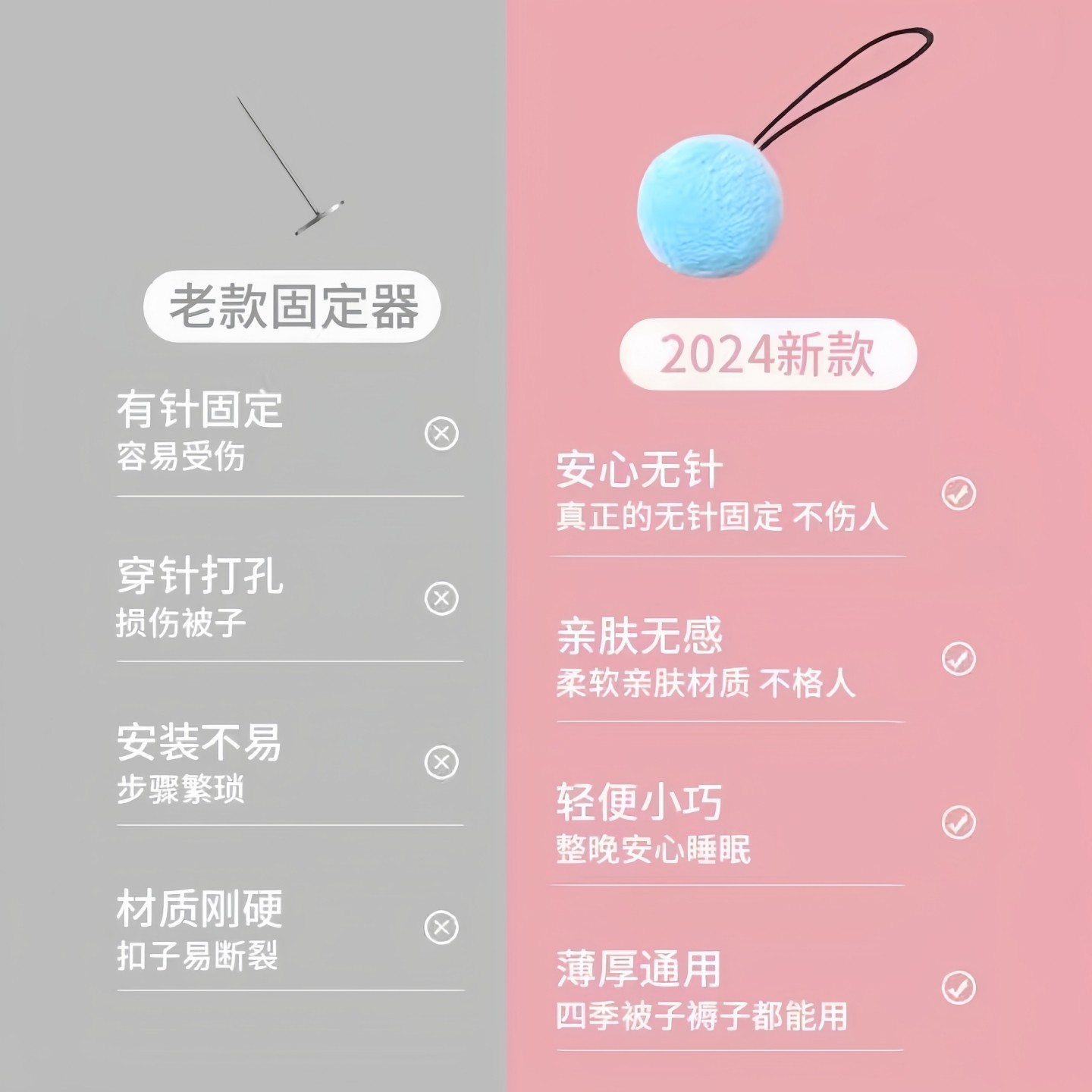 被子固定器新款安全无针床单被套被罩棉被防跑隐形被订被角扣工具,淘宝优惠券,粉丝福利购,淘宝优惠卷