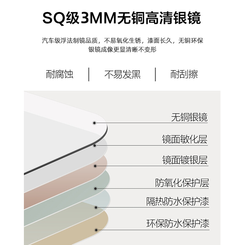 无框穿衣镜全身壁挂镜子贴墙自粘挂墙上免打孔粘贴拱形试衣镜家用 - 图0