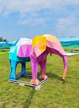 户外商场不锈钢红网几熊兔子大wyt324-0象立体何雕塑草公坪园打卡