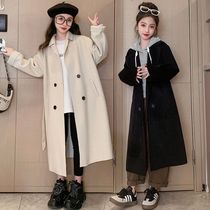 Femme Grand Garçon Automne Hiver Double Face Suede Coat 2023 New Students Mid-Length Korean Version Loose Straight Drum Fur Coat