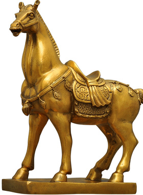 马摆件黄铜生肖马工艺品家居饰品招财风水L马到成功办公室商务摆