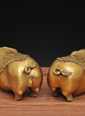铜猪摆件纯铜招财金猪十r二生肖工艺品家居客厅玄关办公室商务摆