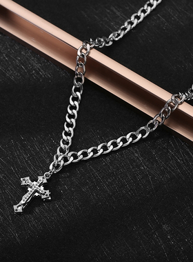 柒次方合金吊坠钛钢项链