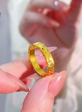 金店同款沙金爆闪三面碎碎金手镯碎冰素圈镯子经典时尚送女友礼物