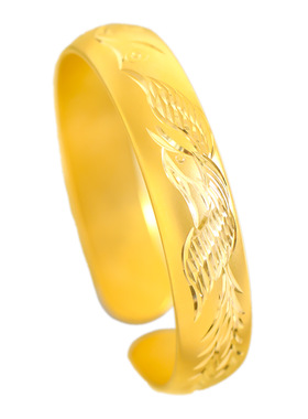 金店同款越南沙金龙凤呈祥手镯宽面开口镯子新中式轻奢手环送妈妈