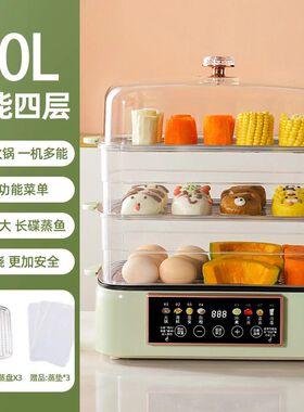 德国多功能电蒸锅大容量12英寸鱼盘放上蒸下煮多功能自动断电干烧