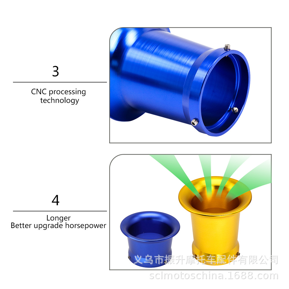 KEIHIN摩托车PWK28 34PE化油器喇叭口CNC空滤杯50 55mm集风杯带网-图3