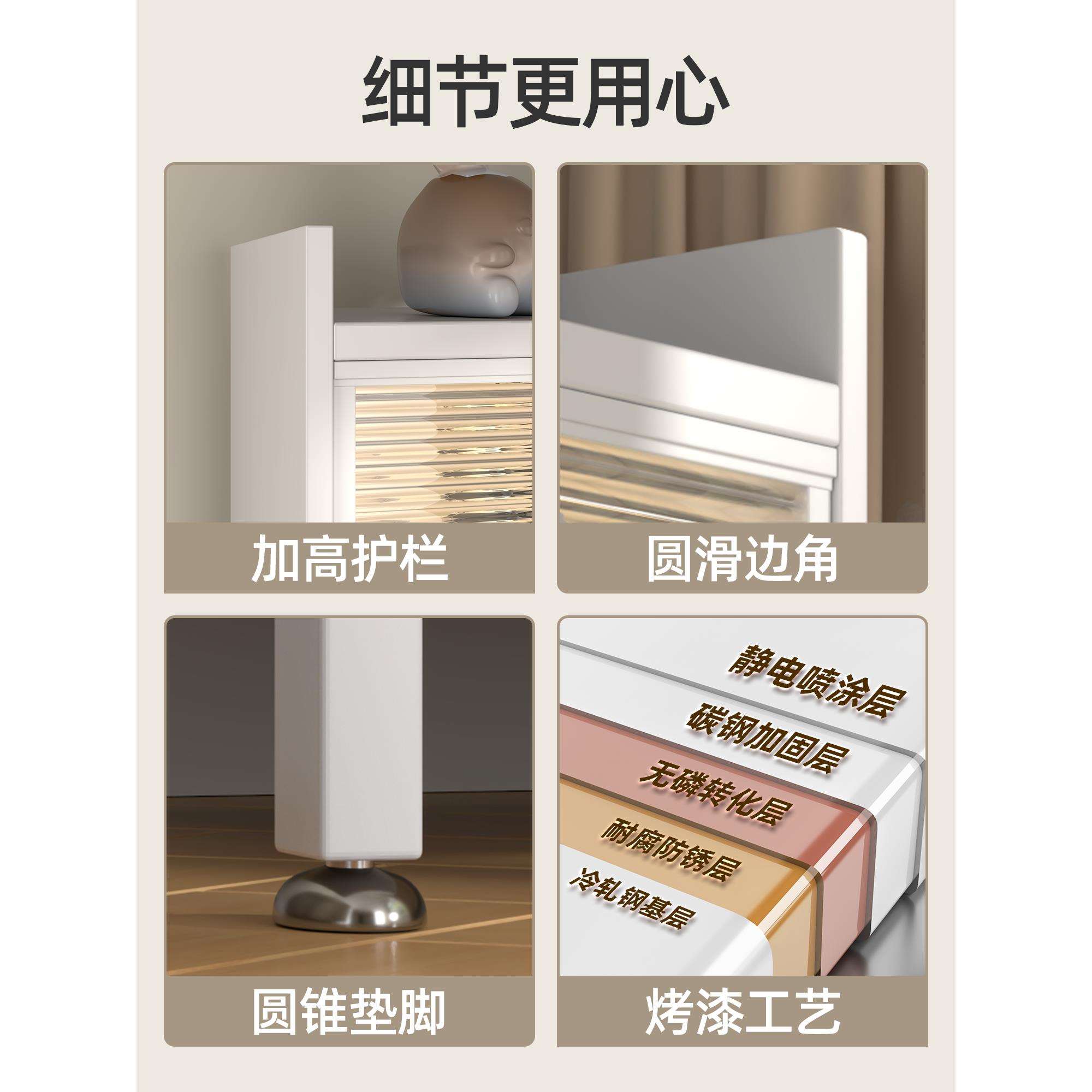 my钢制书架带门儿童书柜落地家用客厅储物柜防尘展示柜铁艺置物架 - 图3