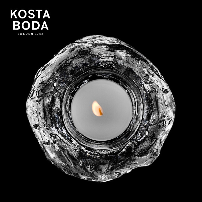 瑞典kosta boda Snowball创意烛台 精致冰晶球烛台 精致摆件 - 图1