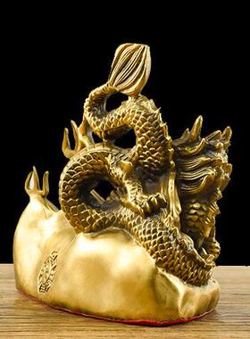铜龙摆件小号避火龙厨房西北方角乾位乾卦火烧天门化解工艺品
