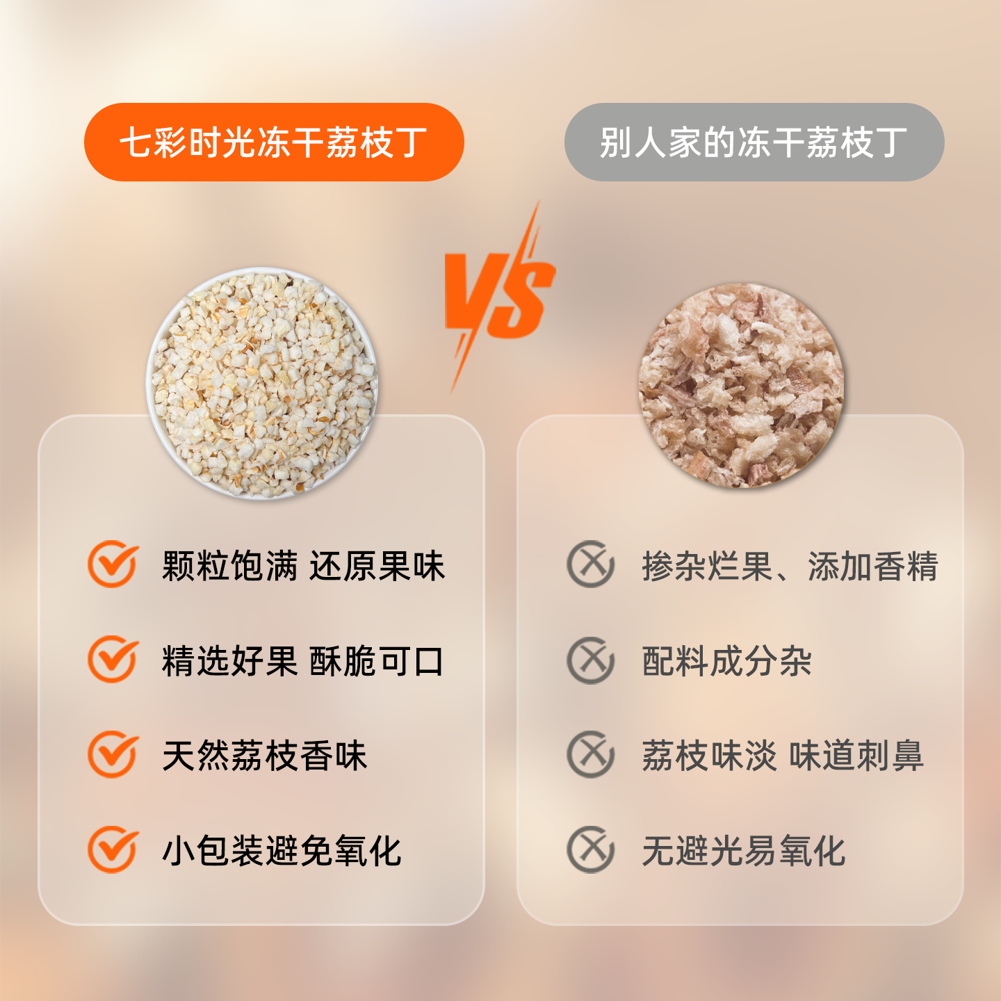 冻干荔枝丁粒脆烘焙商用自制水果茶夏季果茶蛋糕奶茶雪顶装饰原料 - 图2