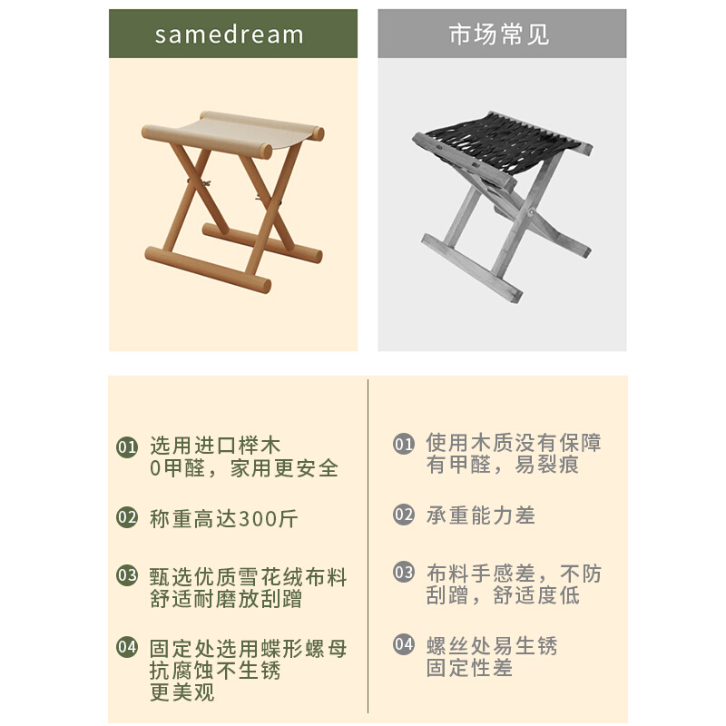 马扎凳便携式可折叠凳子实木结实椅家用换鞋凳小马扎板凳