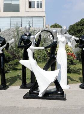 抽象音乐人物摆件户外玻璃钢雕塑园林景观花园庭院公园绿地装饰品