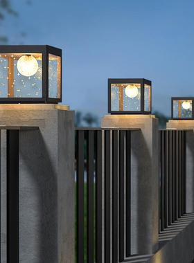 围墙太阳能柱头灯院子大门柱子灯花园门柱灯庭院墙头灯别墅柱头灯