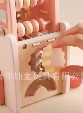 儿童益智玩具城堡五合一形状配对堆叠敲琴玩具宝宝启蒙玩具