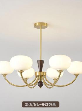 新款高级中古风中式复古美式客厅田园乡村实木餐厅主卧室书房吊灯