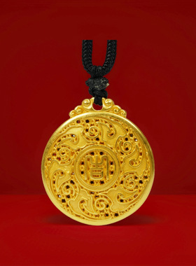 火烧不掉色金店同款古法吊坠