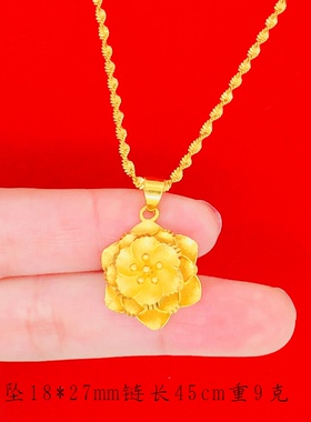 新款沙金项链女铜镀金仿