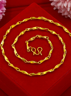 沙金项链女招财元宝链男