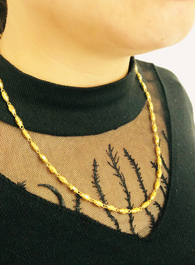 情侣越南沙金橄榄珠项链