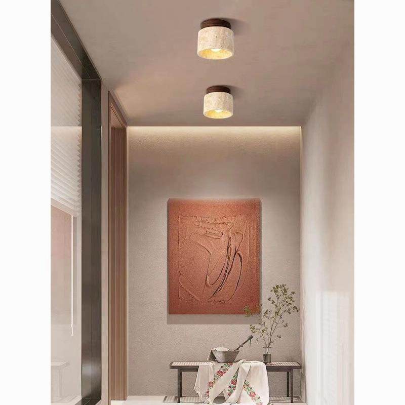 日式网红黄洞石家用吸顶灯复古奶油风过道灯阳台玄关灯过道走廊灯,淘宝优惠券,粉丝福利购,淘宝优惠卷