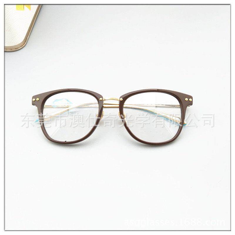 撞色复古框架光学镜框架凹造型眼镜户外阻挡蓝光线眼镜黄色框金配,淘宝优惠券,粉丝福利购,淘宝优惠卷