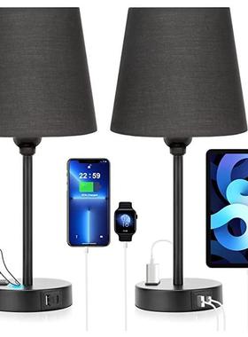 卧室床头书房美式复古触摸调光usba+c简单温馨新款台灯