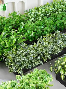 仿真花假花隔断造景摆设塑料绿植花箱花槽栅栏室外楼盘户外草装饰