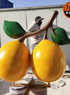 玻璃钢水果植物雕塑枇杷雕塑摆件农场庄园种植园景观雕塑制作