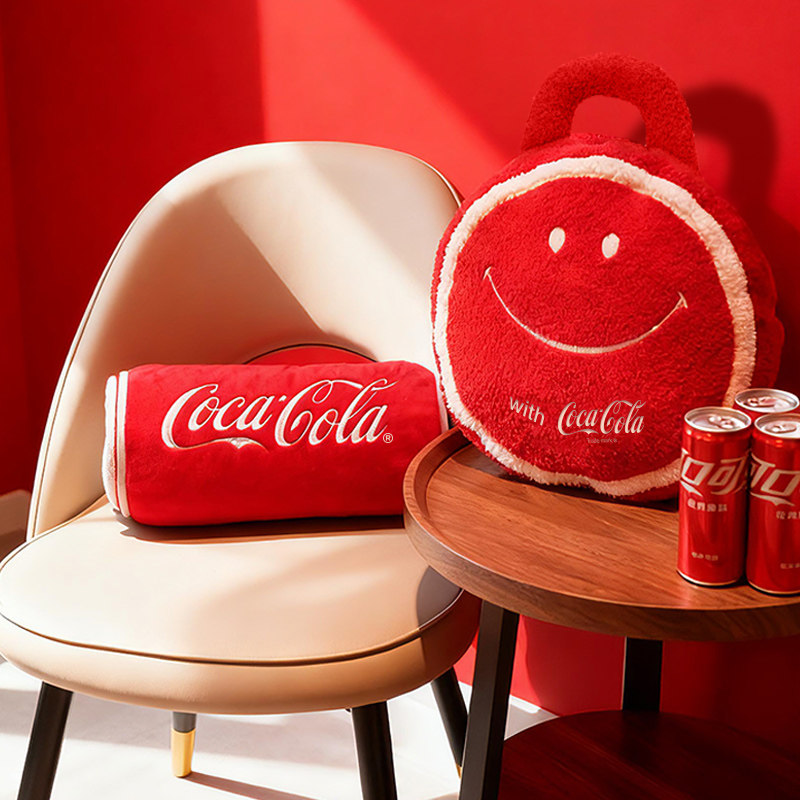 三方半|可口可乐抱枕被子两用办公室折叠车载睡觉靠垫毯子三合一,淘宝优惠券,粉丝福利购,淘宝优惠卷