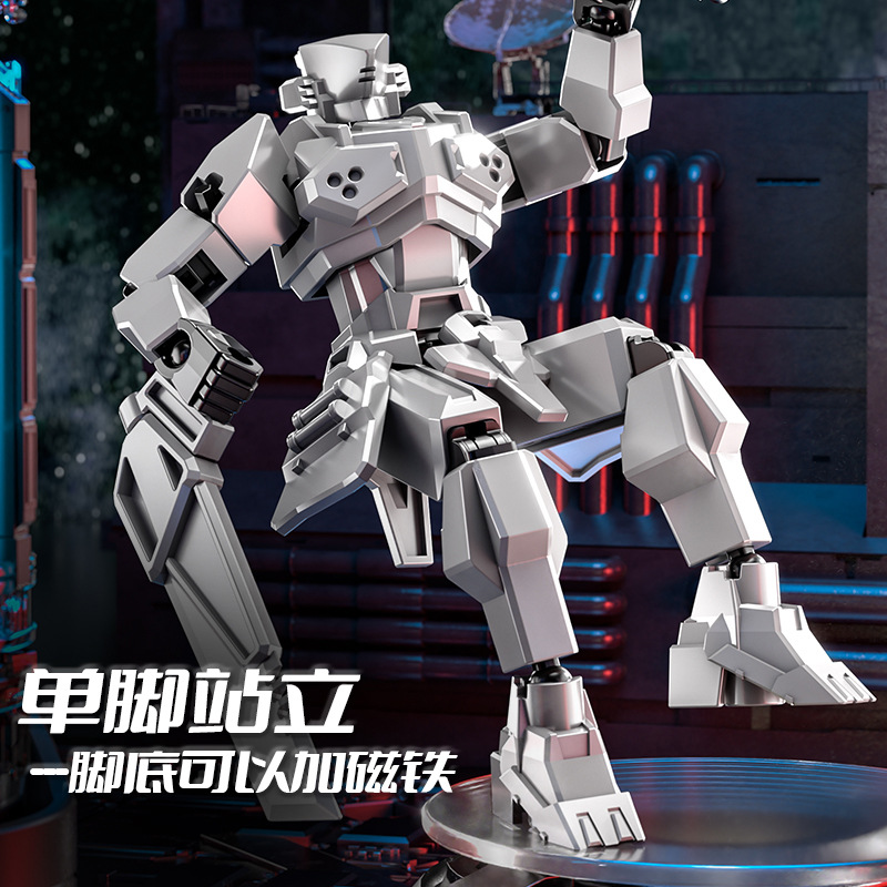 diy磁吸变形战士dummy13多关节可动人偶男孩子小朋友儿童变形玩具 - 图0
