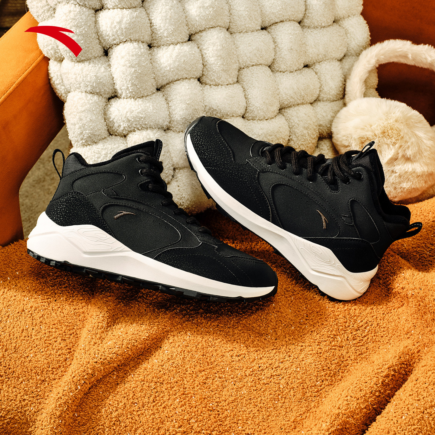 安踏踏洲丨加绒加厚保暖高帮大棉鞋女2025冬季新款百搭休闲运动鞋,淘宝优惠券,粉丝福利购,淘宝优惠卷