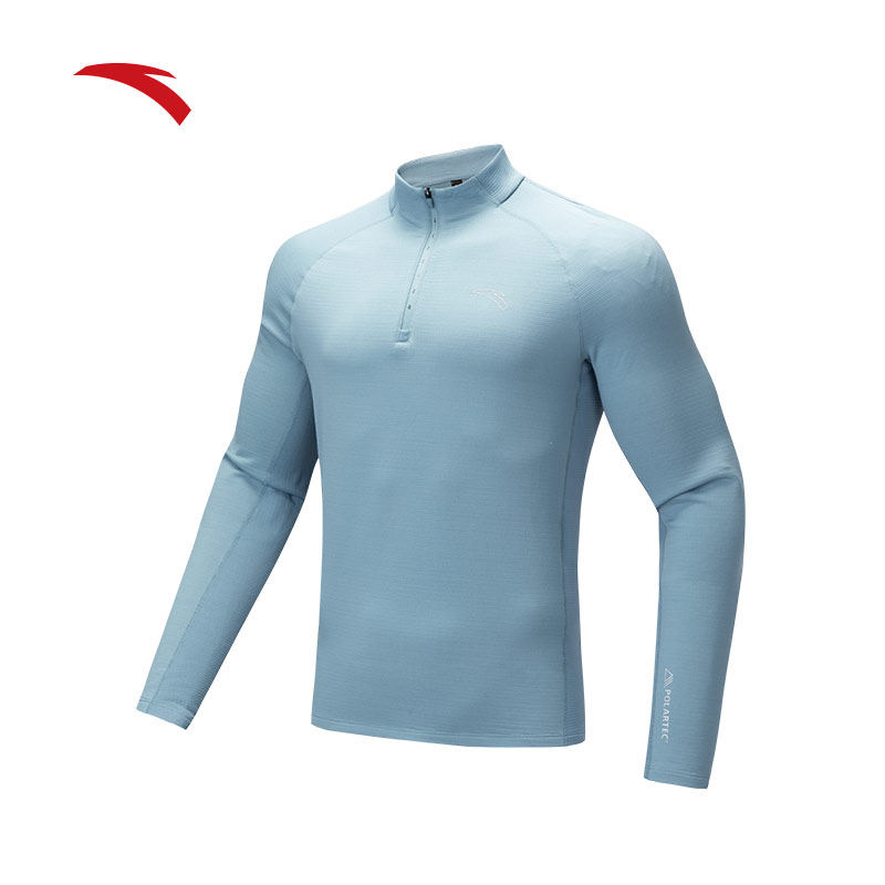 安踏运动长袖针织衫男Polartec抓绒轻量保暖跑步训练长T152445403,淘宝优惠券,粉丝福利购,淘宝优惠卷