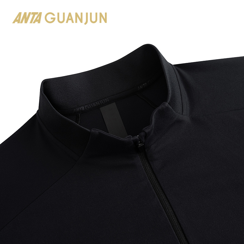 安踏冠军全天候系列荣耀半拉链立领行政长袖T恤男士春季152520401 - 图1