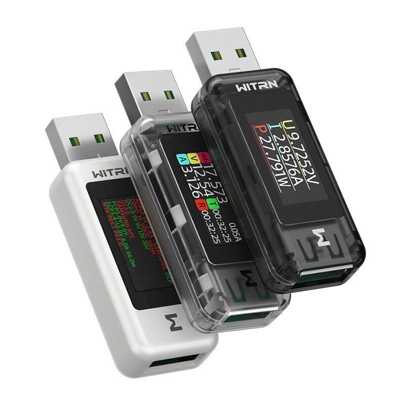 WITRN A2Q维简USB电压电流表测试仪8A魔改120W手机快充电流检测仪 - 图2