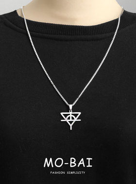 花花明星同款钛钢链项链吊坠男女学生粉丝应援设计感吊坠配饰品潮